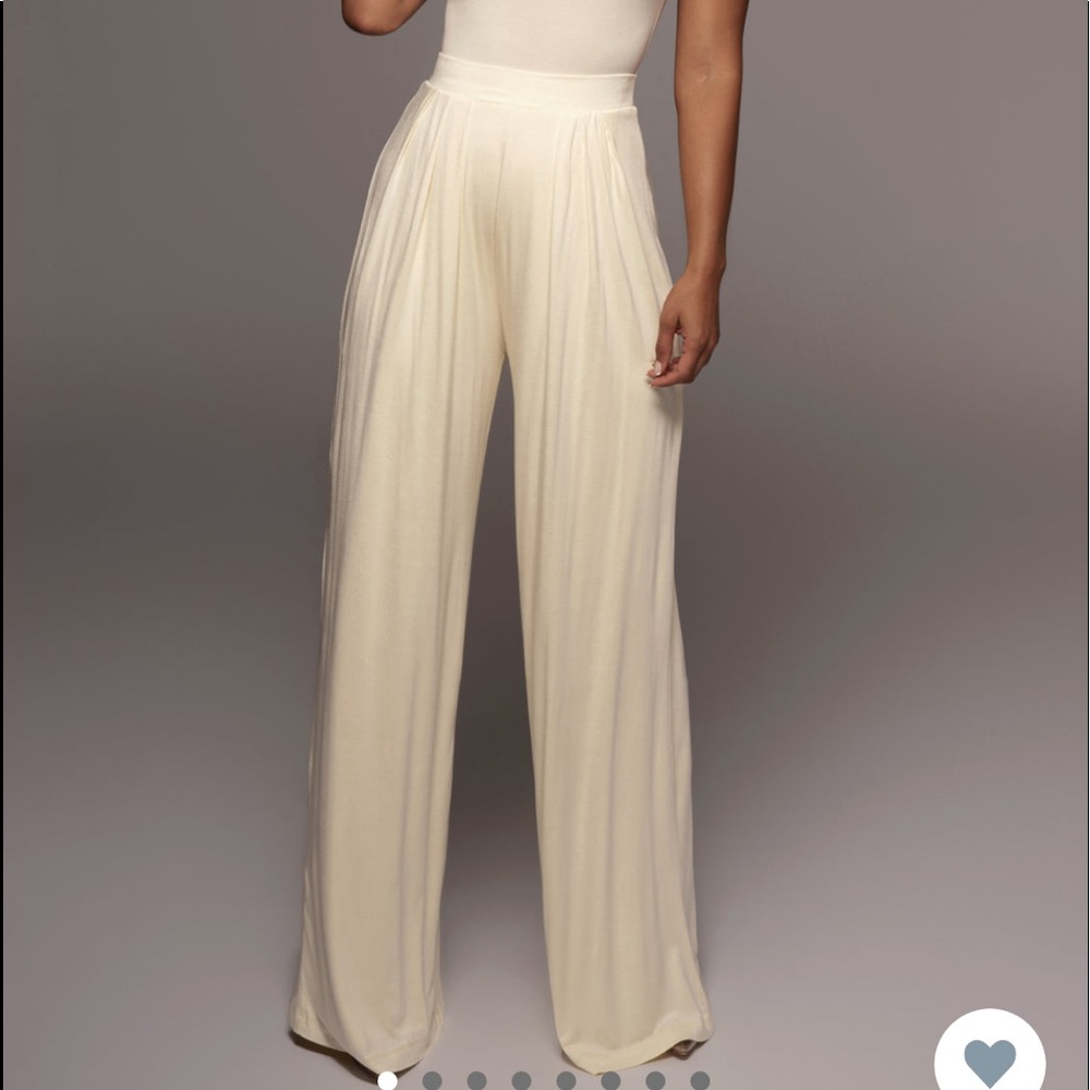 JLUXLABEL Cream Wide Leg Pants